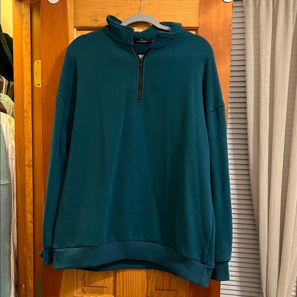 Teal quarter zip